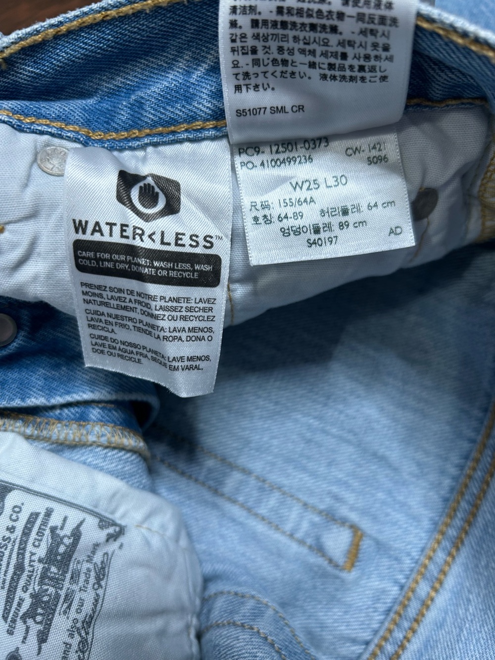 Levi’s Premium Light Wash Straight Leg Denim Jeans Women’s Size 25 - Picture 6 of 6